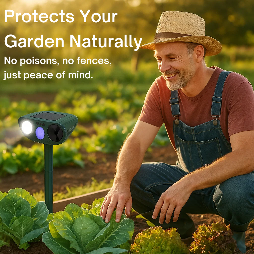 Solar Powered Ultrasonic Mouse Repellent with Motion Sensor and LED Flashing Lights for Garden - Image 6