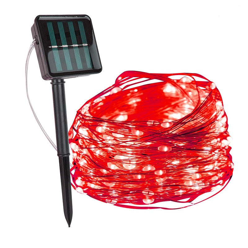 Decorazione luminosa solare da esterno con stringa di luci LED a forma di festoni