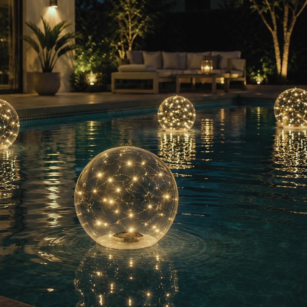 Swimming Pool Lights LED with Floating Solar Design and Inflatable Sphere - Image 2