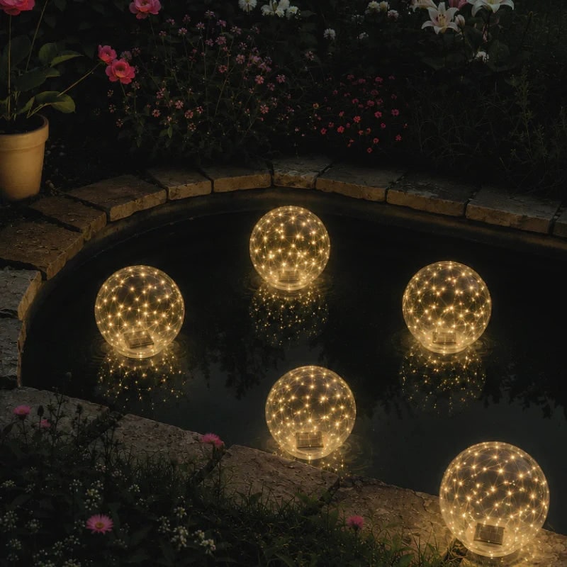 Swimming Pool Lights LED with Floating Solar Design and Inflatable Sphere - Image 4