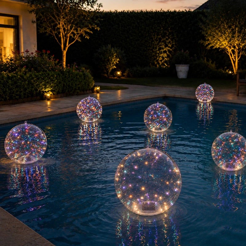 Swimming Pool Lights LED with Floating Solar Design and Inflatable Sphere - Image 7