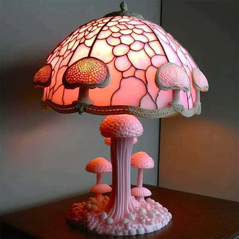 Fantasy Decorative Table Lamp Warm Stained Glass Style Light