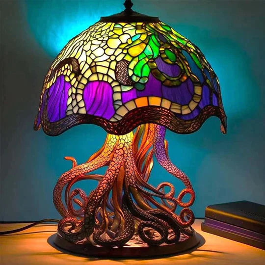 Fantasy Decorative Table Lamp Warm Stained Glass Style Light