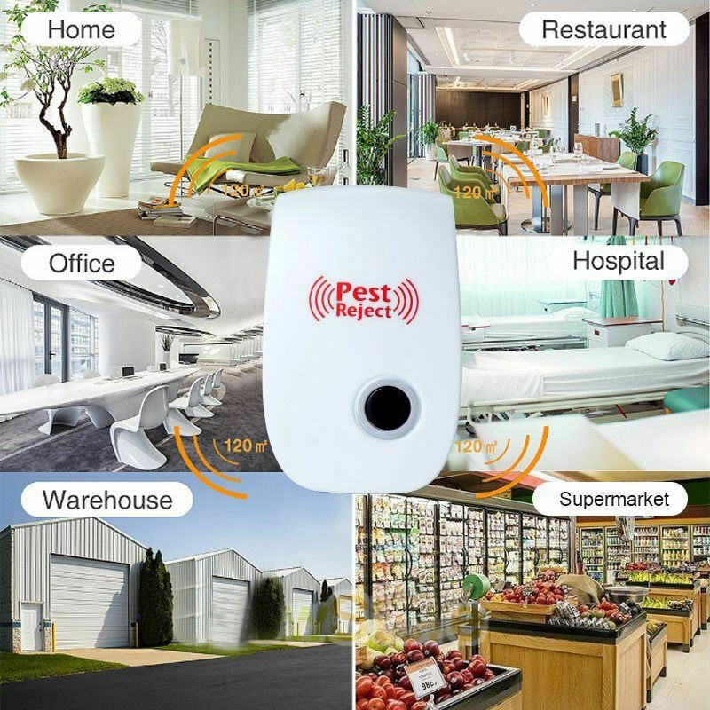 Ultrasonic Pest Repeller with LED Light for Indoor Electronic Rodent and Bug Control - Image 3
