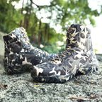 Terenowe buty trekkingowe w kamuflażu do pieszych wędrówek