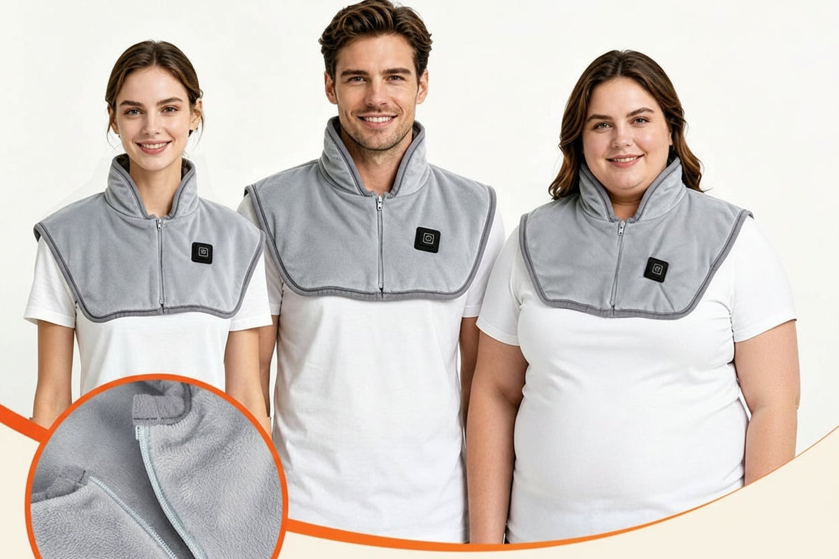 USB Neck Heating Pad with Fleece Collar and Shoulder Coverage for Heat Therapy - Image 2