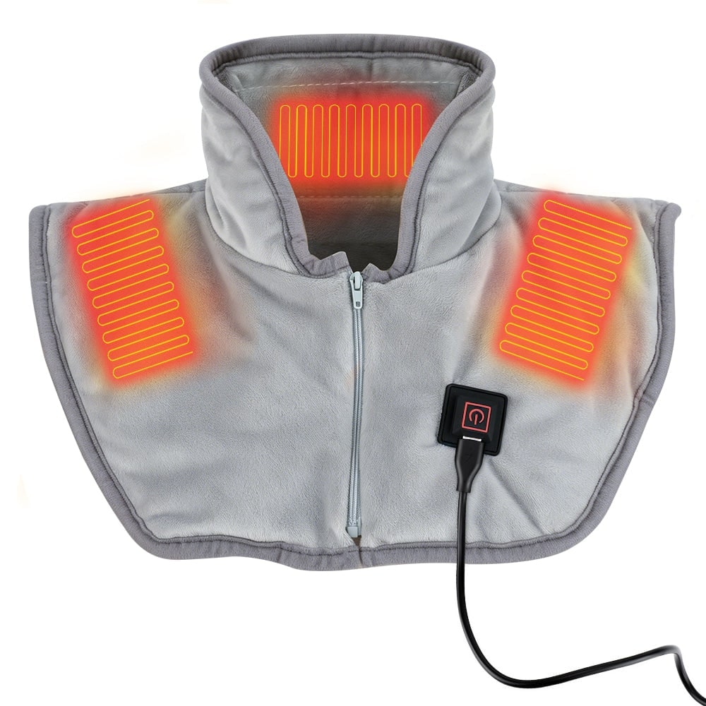 USB Neck Heating Pad with Fleece Collar and Shoulder Coverage for Heat Therapy - Image 3