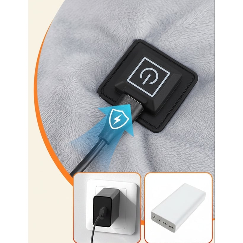 USB Neck Heating Pad with Fleece Collar and Shoulder Coverage for Heat Therapy - Image 4