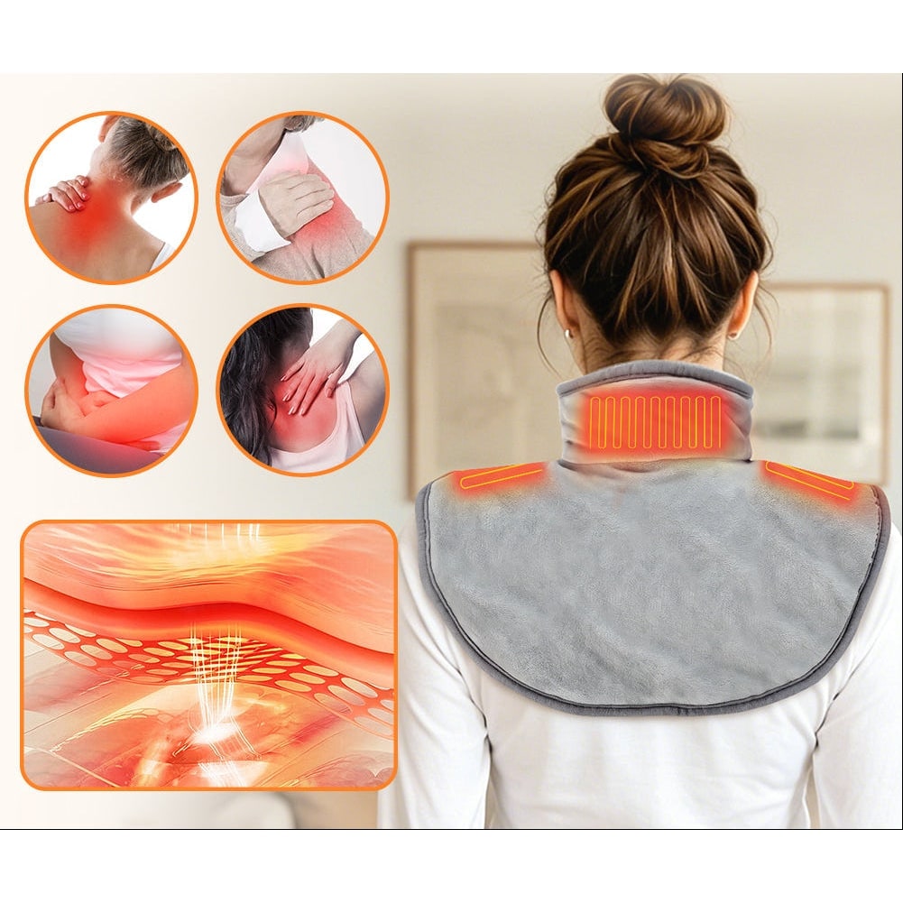 USB Neck Heating Pad with Fleece Collar and Shoulder Coverage for Heat Therapy - Image 5