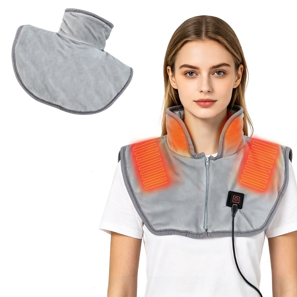 USB Neck Heating Pad with Fleece Collar and Shoulder Coverage for Heat Therapy - Image 8