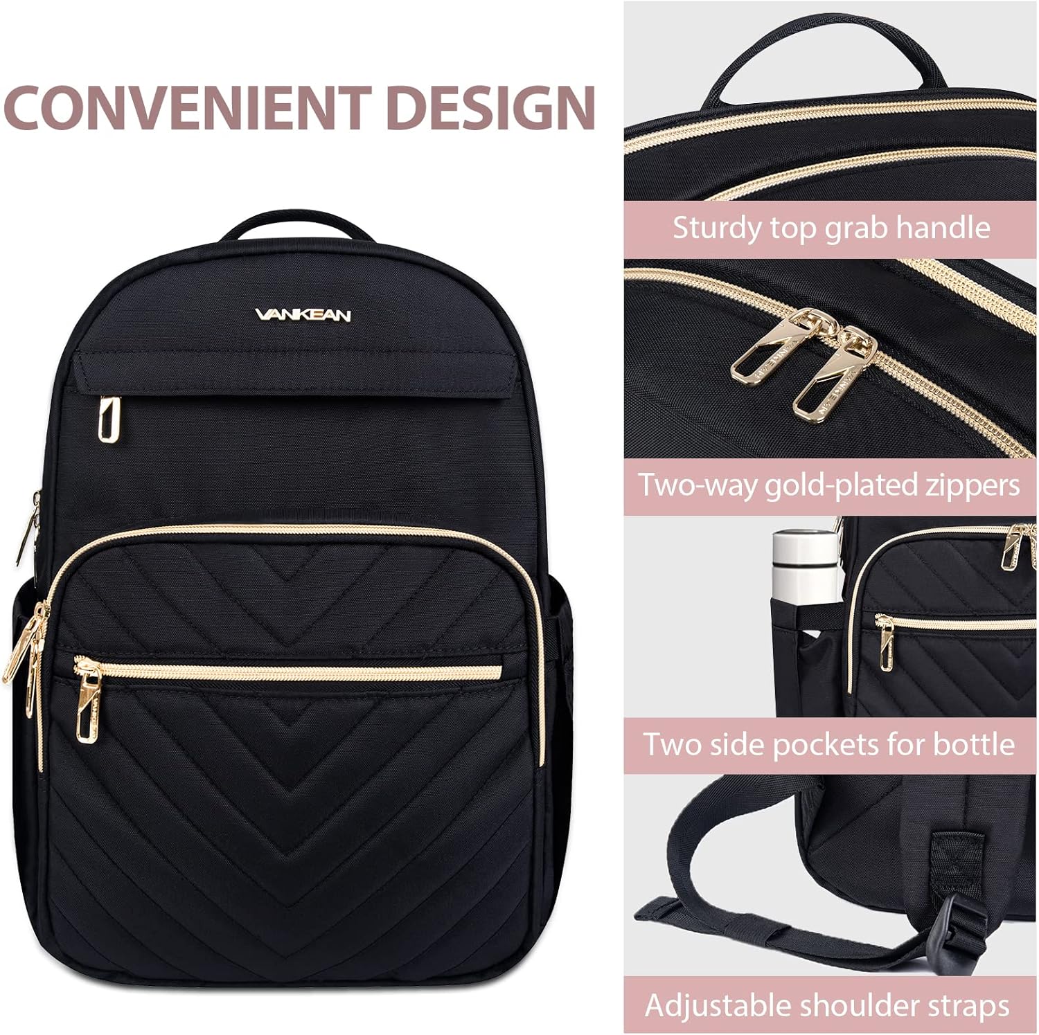 Nowoczesny wodoodporny plecak na laptopa z ładowaniem USB, 15,6 cala