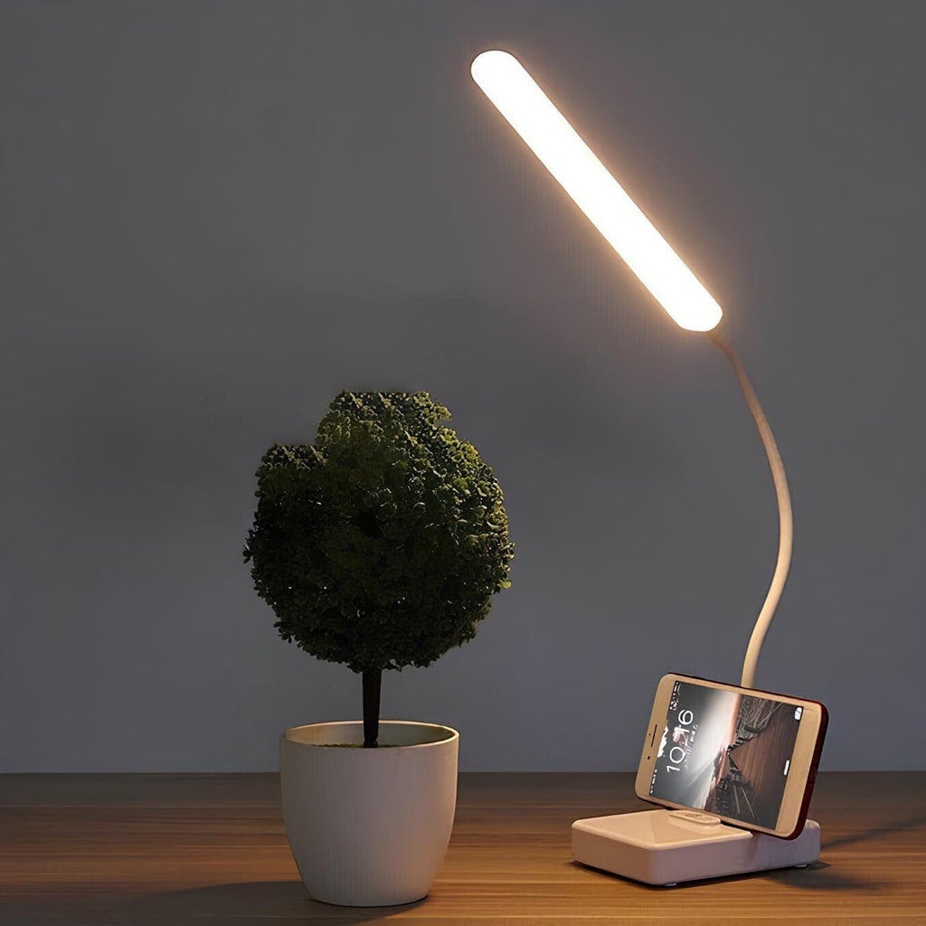 Lampe de bureau LED USB compacte, flexible et économe en énergie, rechargeable