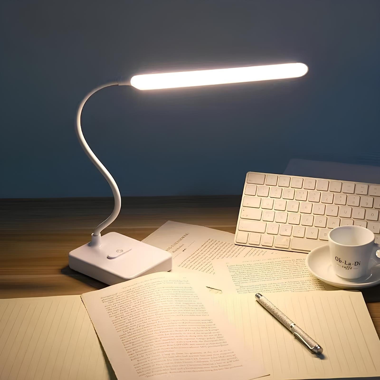 Lampe de bureau LED USB compacte, flexible et économe en énergie, rechargeable