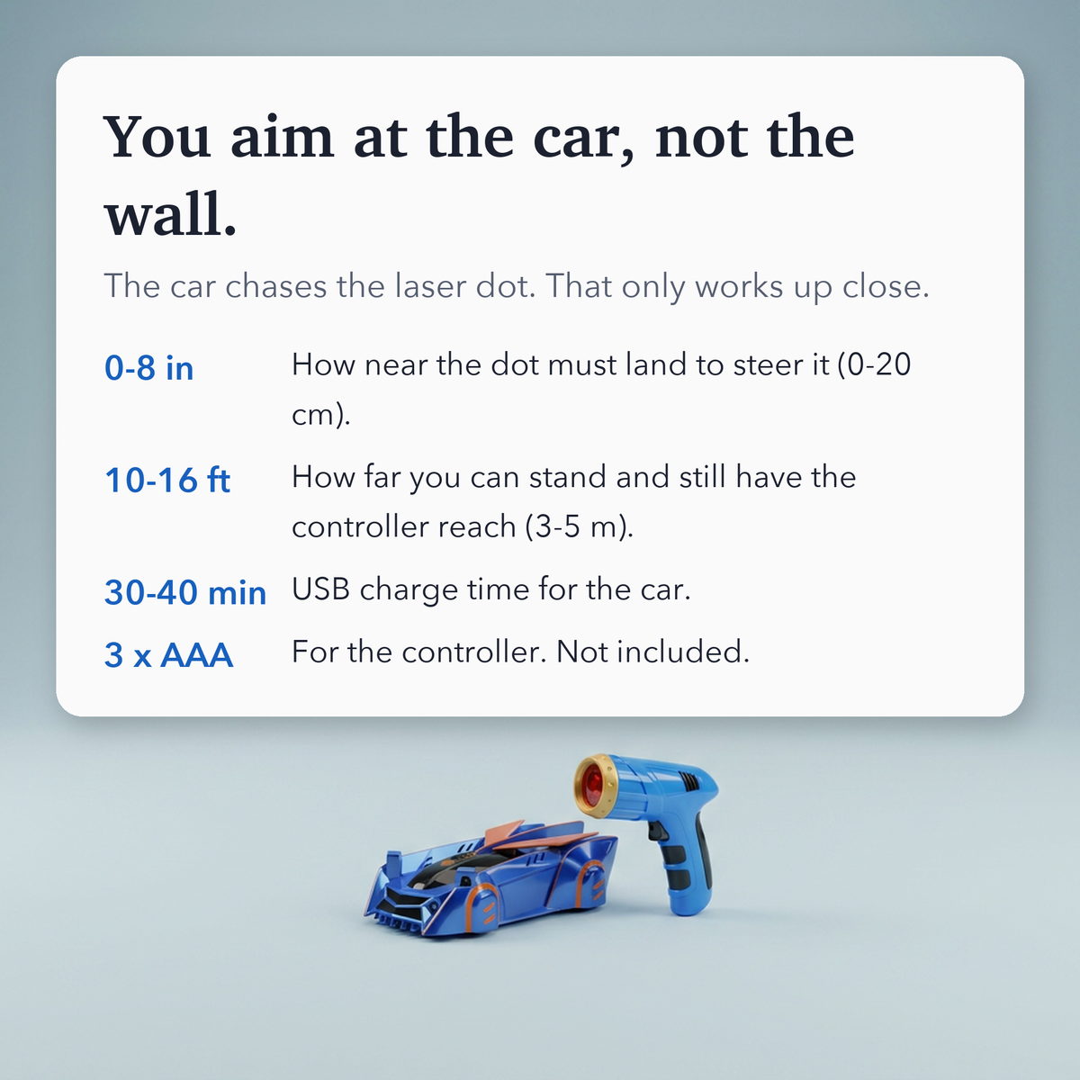 Wall Climbing Rc Car with Laser Pointer Remote Control and USB Rechargeable Suction - Image 9