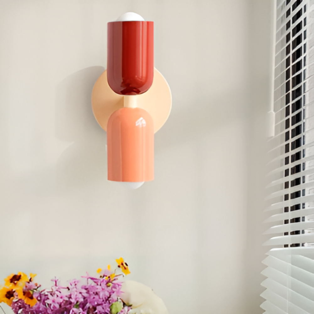 Wall Sconce Lighting with Dual Capsule Shades and Up Down Light - Image 1