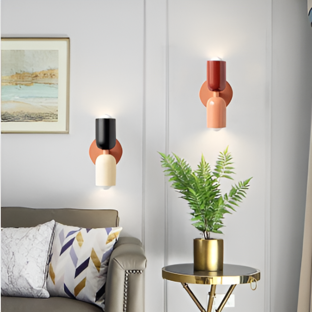 Wall Sconce Lighting with Dual Capsule Shades and Up Down Light - Image 2