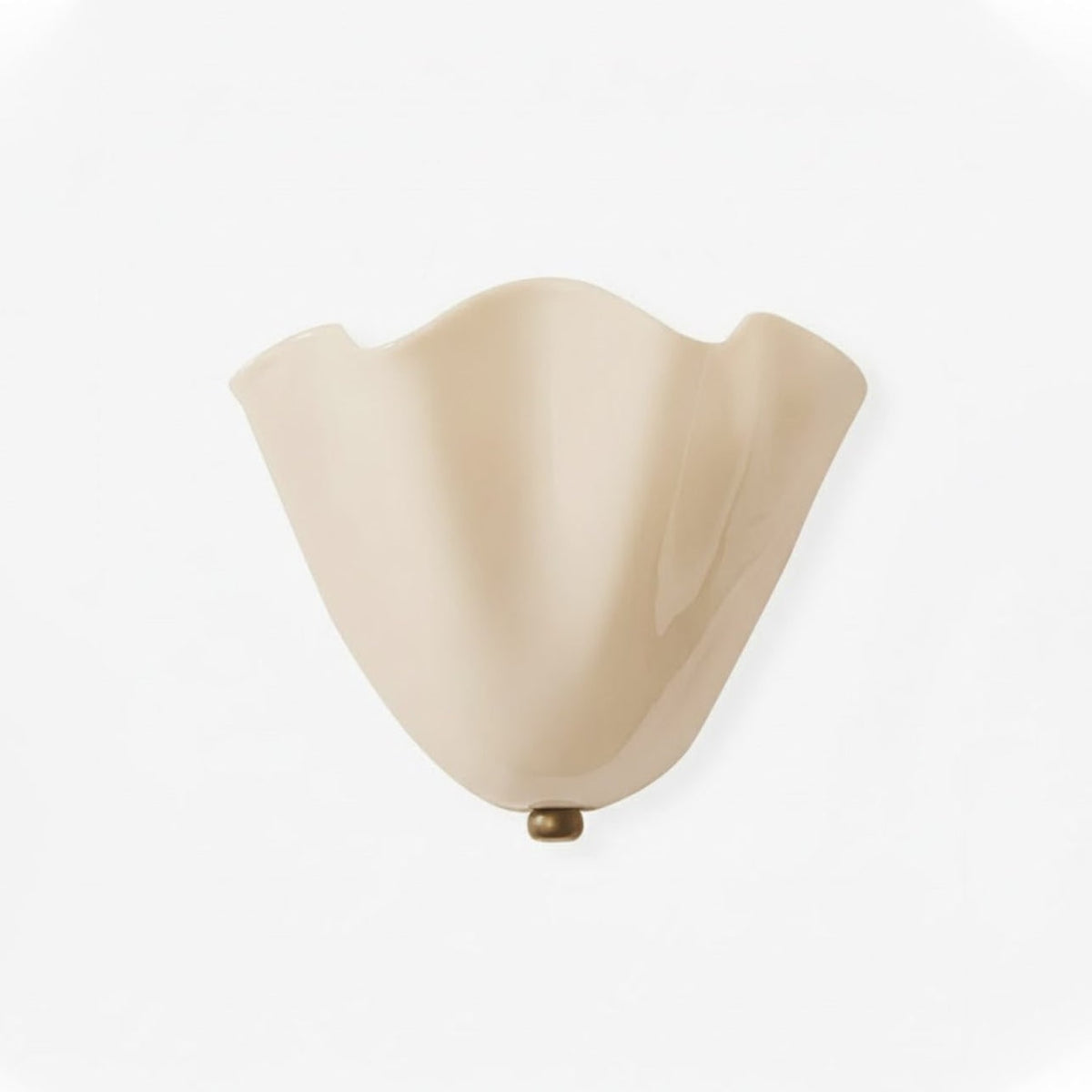 Wall Sconce Lighting with Wavy Glass Handkerchief Shade and Brass Finial - Image 1