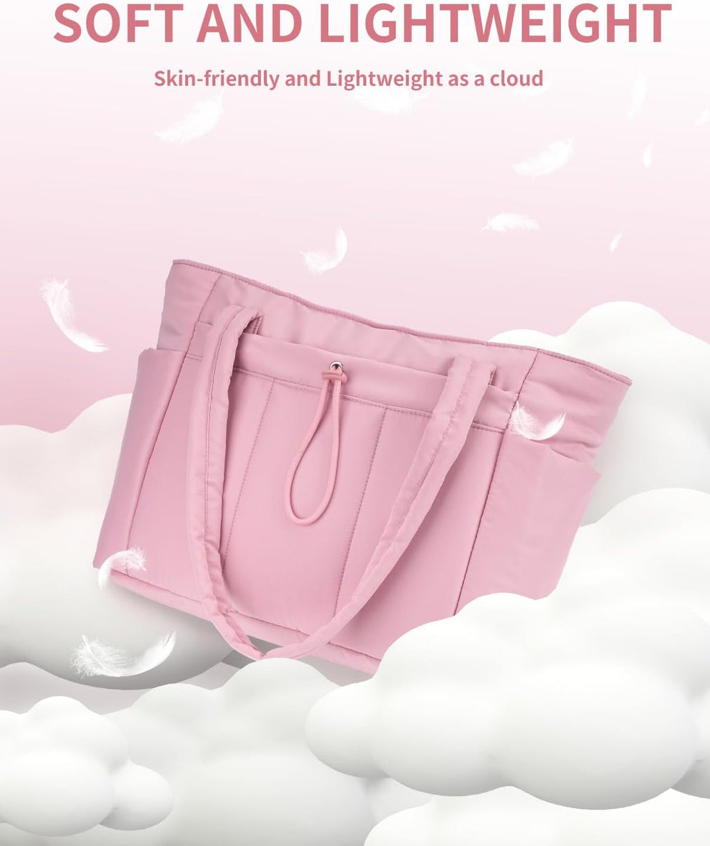 Elegancka tote torba na co dzień z przegrodą na kubek i bezpieczną przegrodą na laptopa