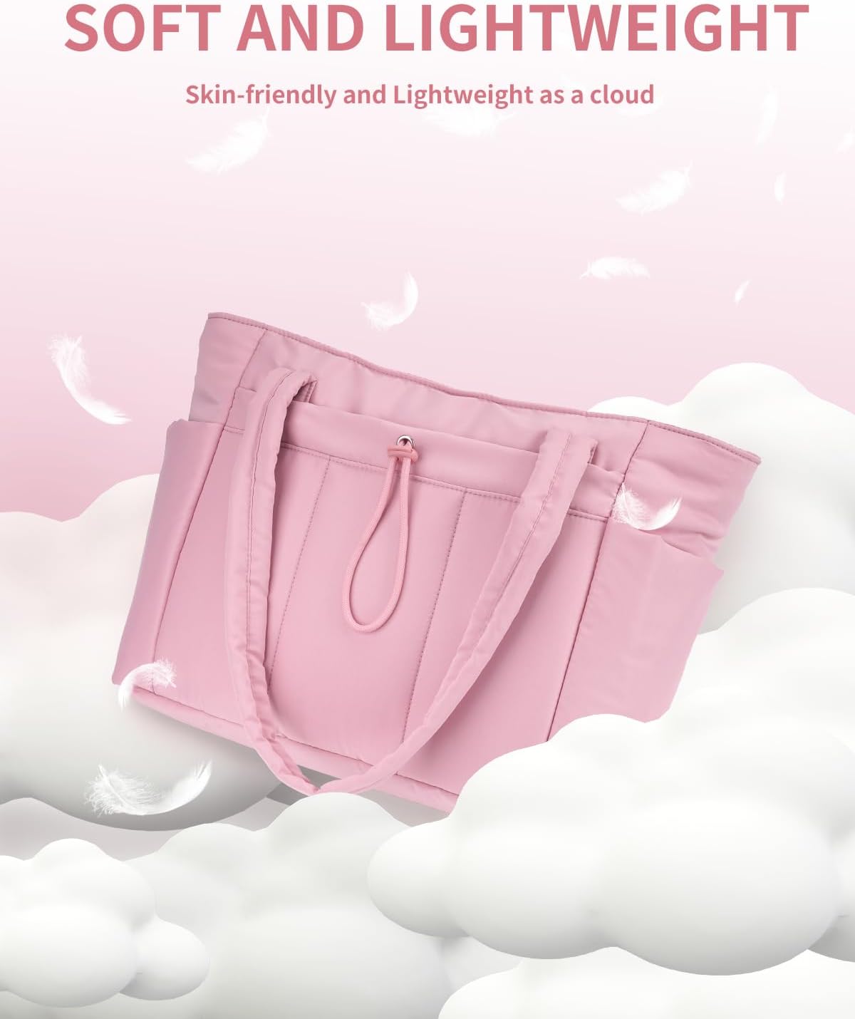 Elegancka tote torba na co dzień z przegrodą na kubek i bezpieczną przegrodą na laptopa