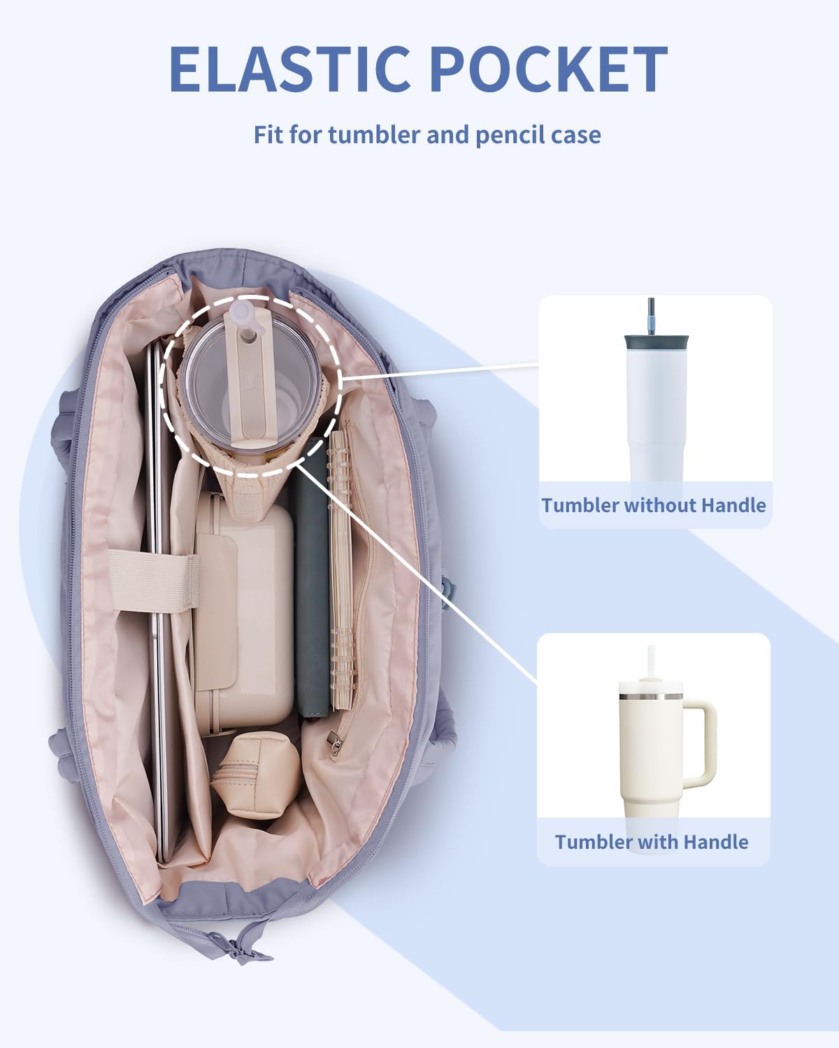 Elegancka tote torba na co dzień z przegrodą na kubek i bezpieczną przegrodą na laptopa