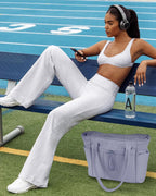 Elegancka tote torba na co dzień z przegrodą na kubek i bezpieczną przegrodą na laptopa