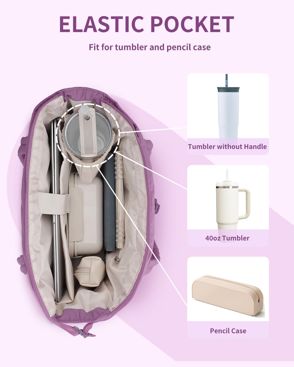 Elegancka tote torba na co dzień z przegrodą na kubek i bezpieczną przegrodą na laptopa