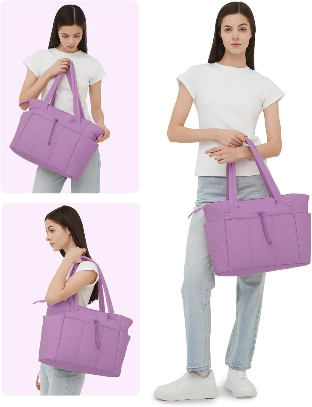 Elegancka tote torba na co dzień z przegrodą na kubek i bezpieczną przegrodą na laptopa