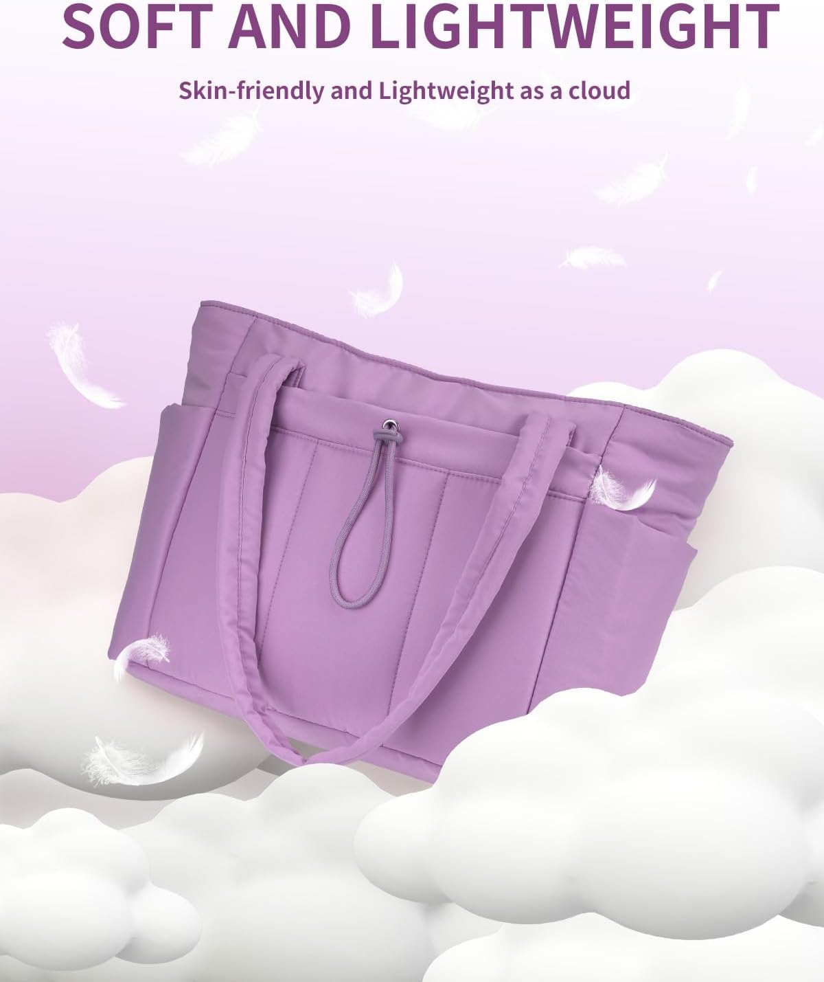 Elegancka tote torba na co dzień z przegrodą na kubek i bezpieczną przegrodą na laptopa