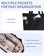 Elegancka tote torba na co dzień z przegrodą na kubek i bezpieczną przegrodą na laptopa