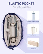 Elegancka tote torba na co dzień z przegrodą na kubek i bezpieczną przegrodą na laptopa