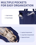 Elegancka tote torba na co dzień z przegrodą na kubek i bezpieczną przegrodą na laptopa