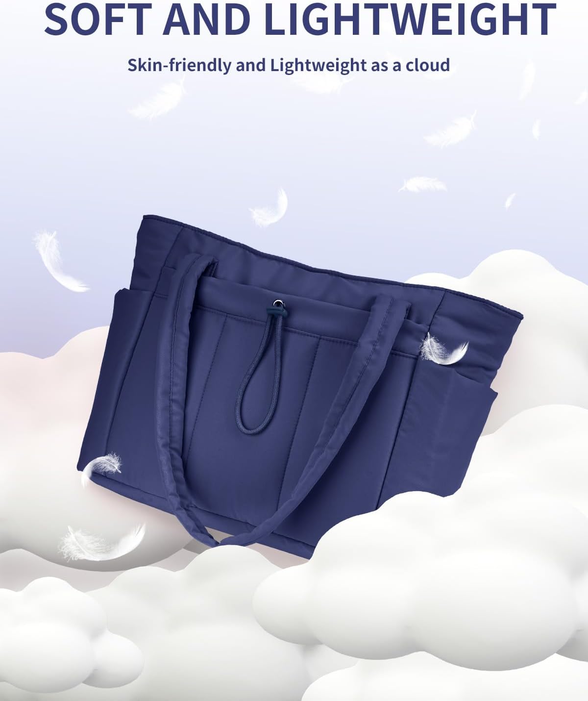 Elegancka tote torba na co dzień z przegrodą na kubek i bezpieczną przegrodą na laptopa