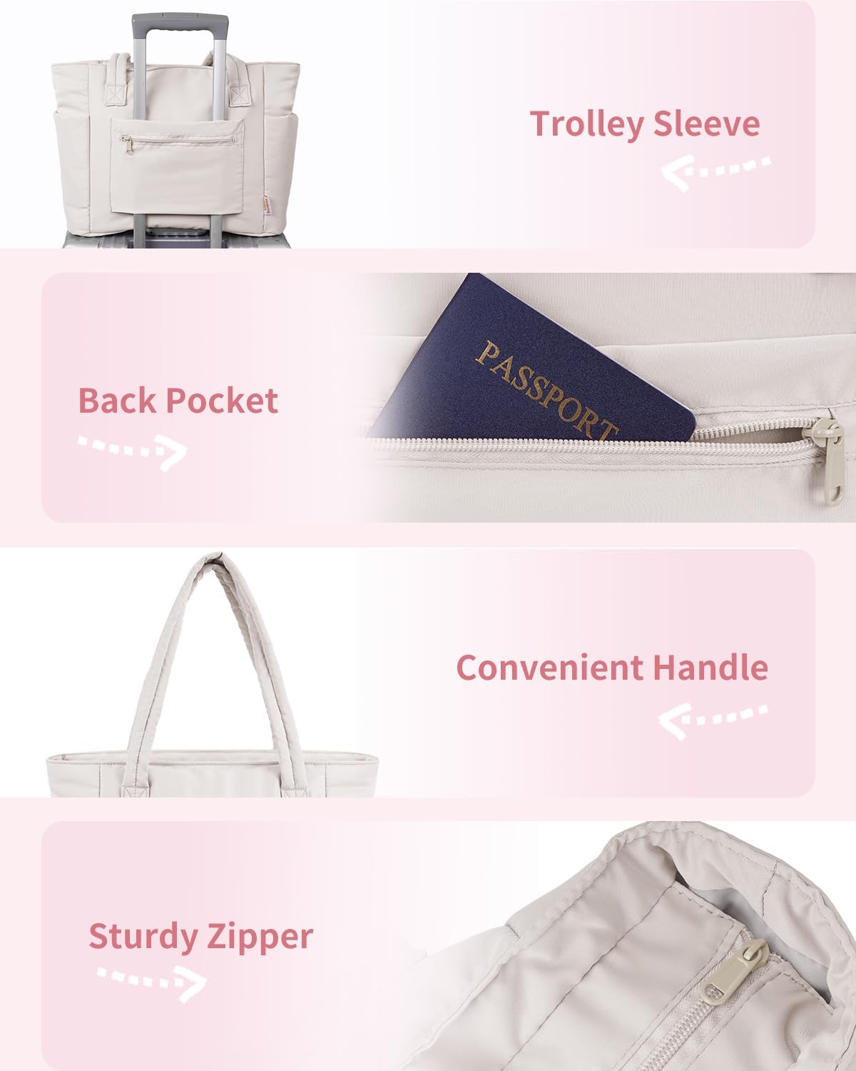 Elegancka tote torba na co dzień z przegrodą na kubek i bezpieczną przegrodą na laptopa