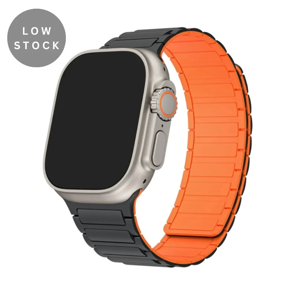 Watch Band with Magnetic Closure and Ribbed Silicone Design - Image 1
