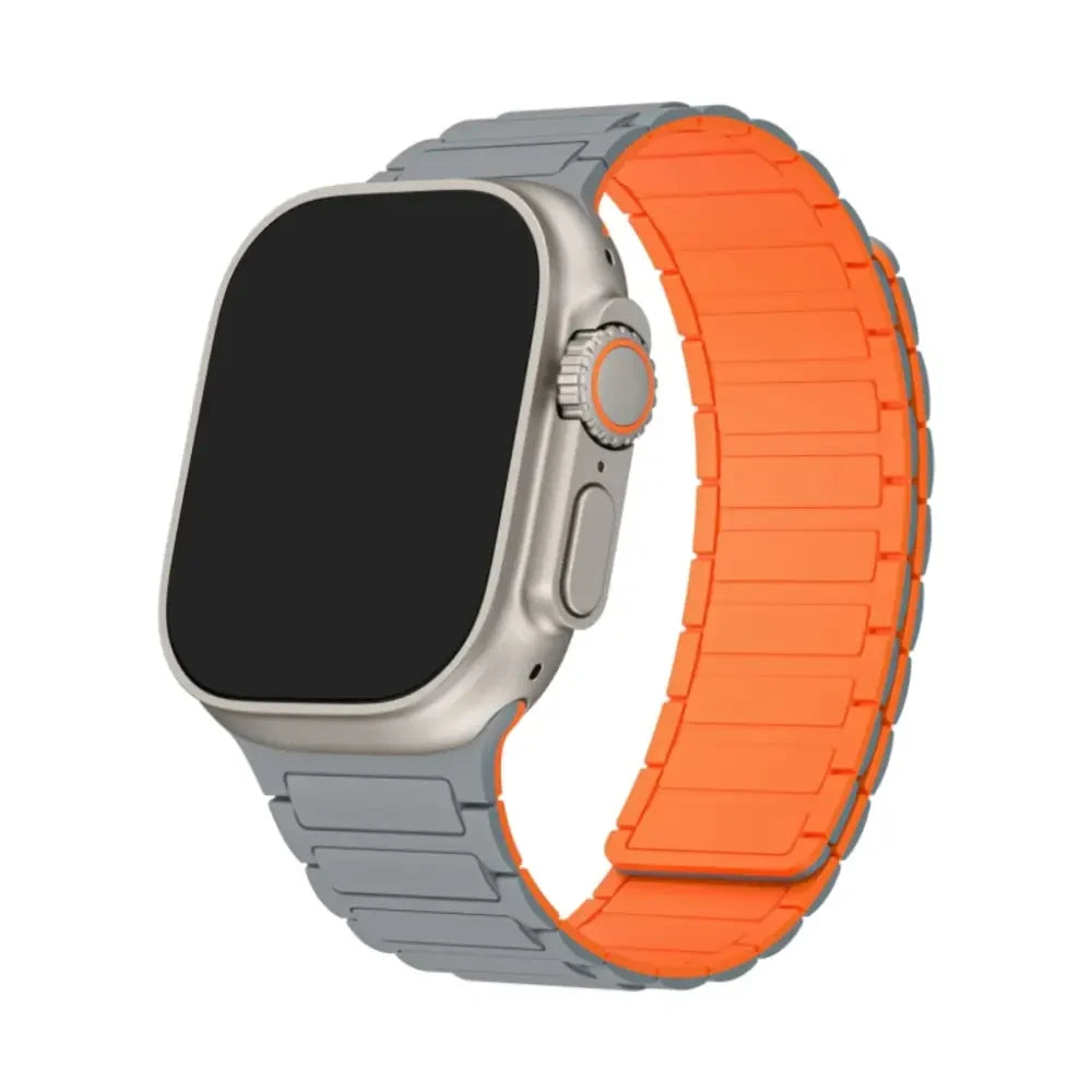 Watch Band with Magnetic Closure and Ribbed Silicone Design - Image 8