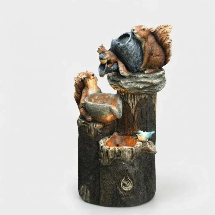 Water Fountain Solar Powered Tabletop with Hand-Painted Animal Figure and LED Lighting - Image 10