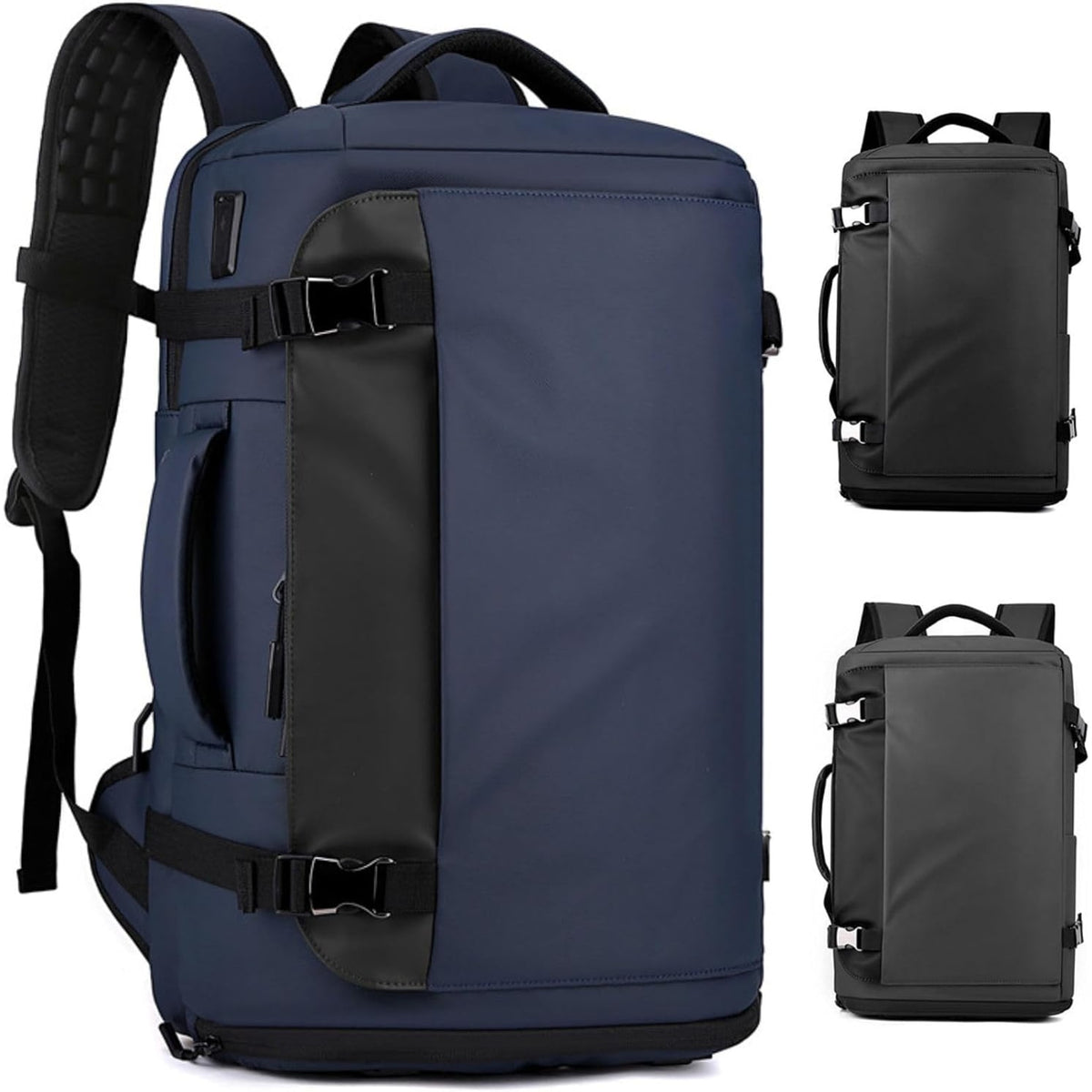 Water-Resistant Travel Laptop Backpack with USB Port and Luggage Strap - Image 2