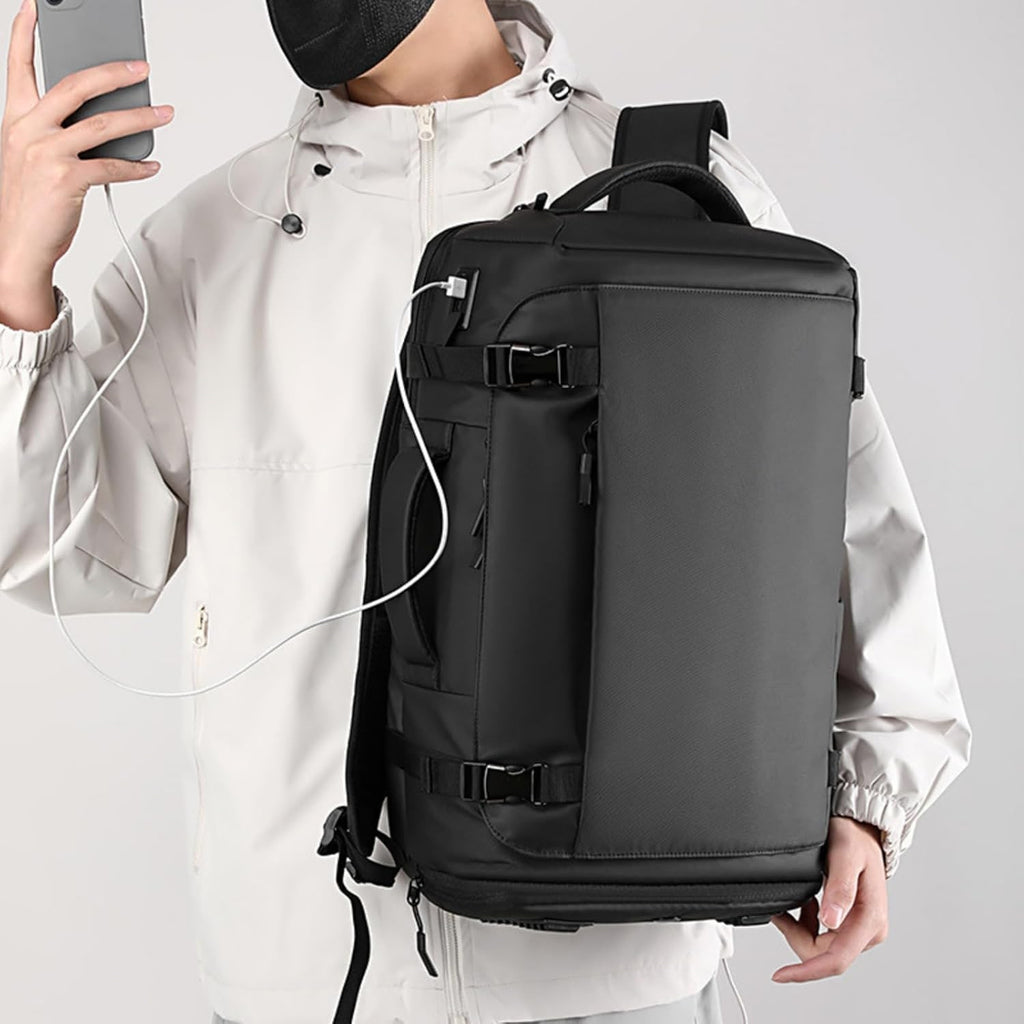 Water-Resistant Travel Laptop Backpack with USB Port and Luggage Strap - Image 5