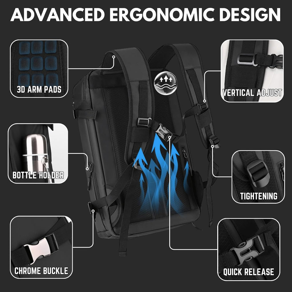 Water-Resistant Travel Laptop Backpack with USB Port and Luggage Strap - Image 8