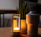 Przenośna kryształowa lampa stołowa o ciepłym blasku