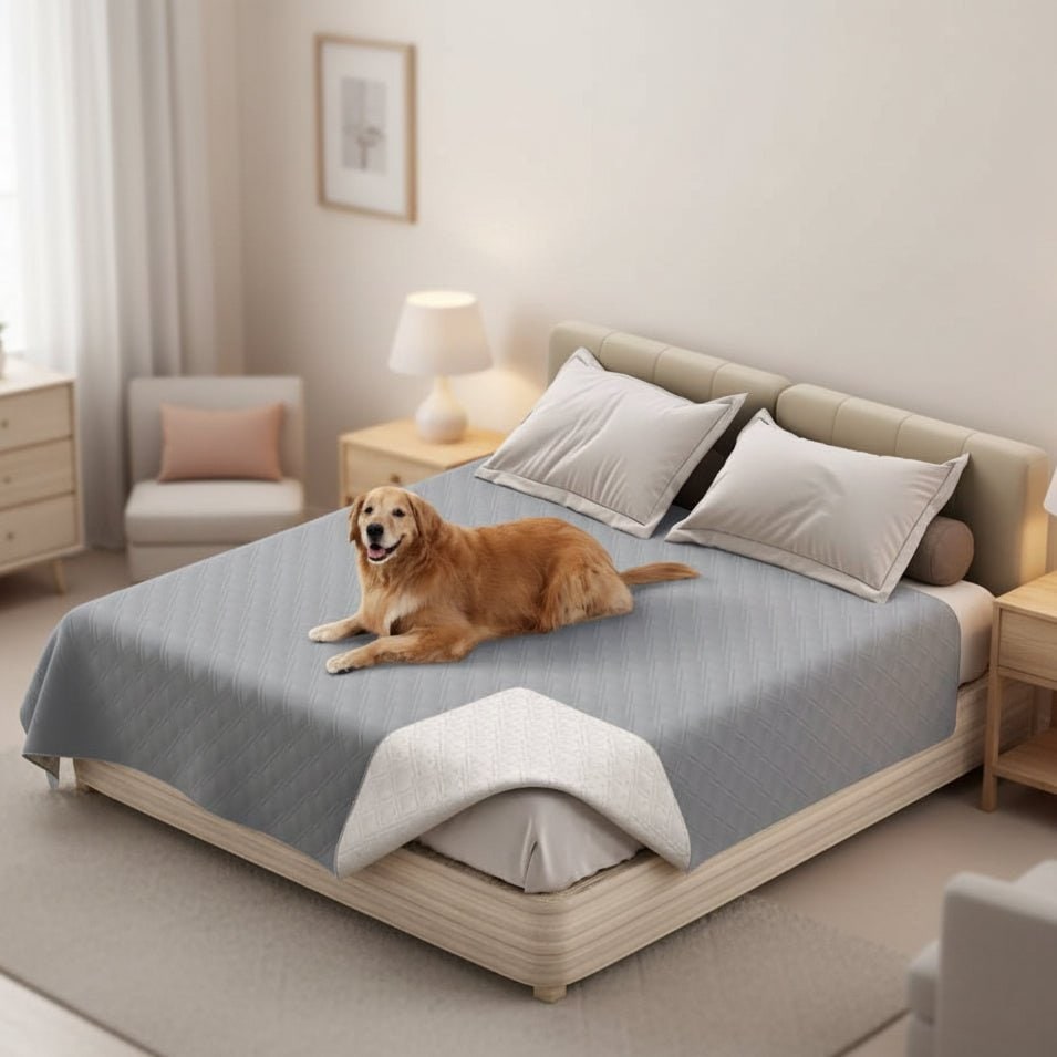 Waterproof Blanket for Bed with Quilted Pet Couch Protector and Non-Slip Backing - Image 1