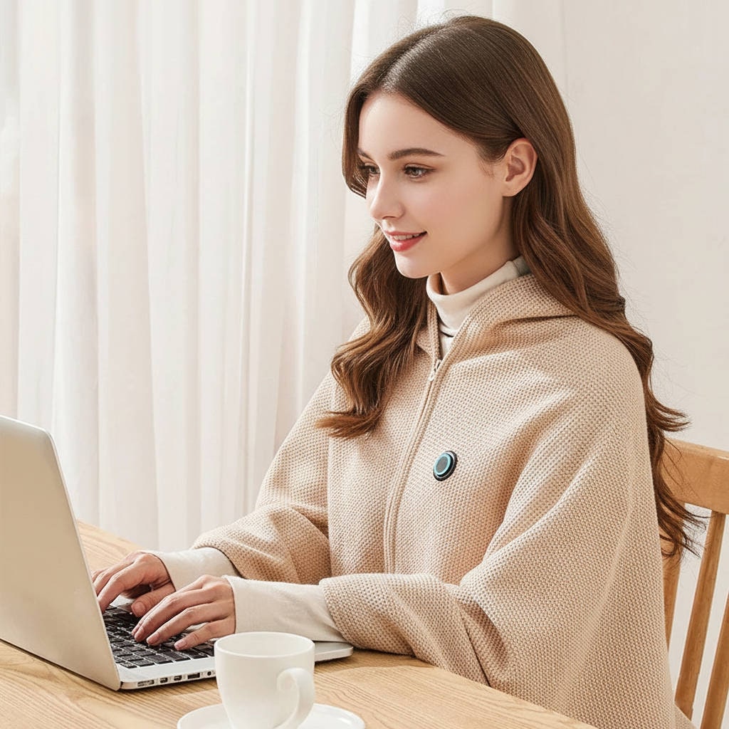 Wearable Heated Blanket with USB Power 8 Heating Zones and Zipper Closure - Image 2
