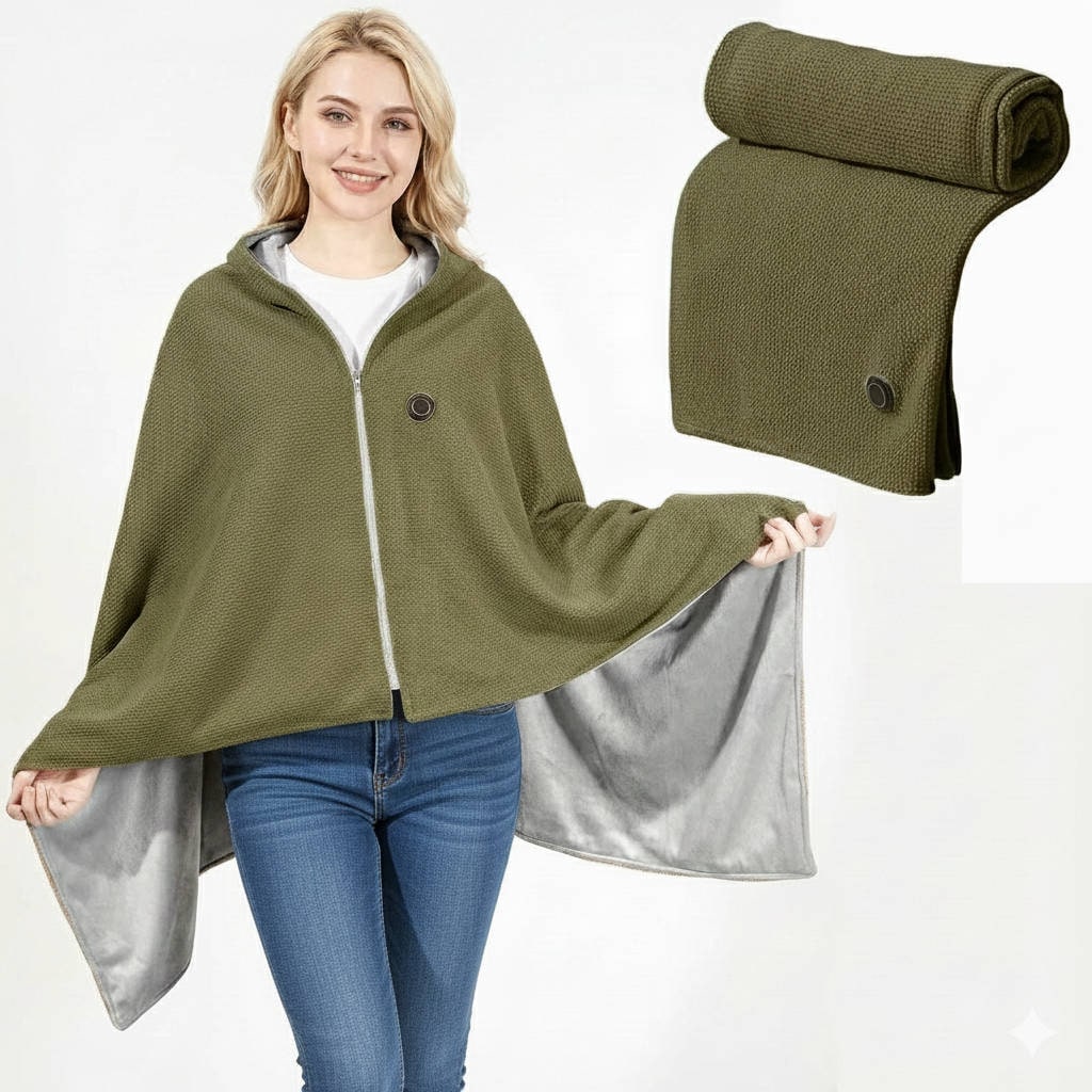 Wearable Heated Blanket with USB Power 8 Heating Zones and Zipper Closure - Image 6
