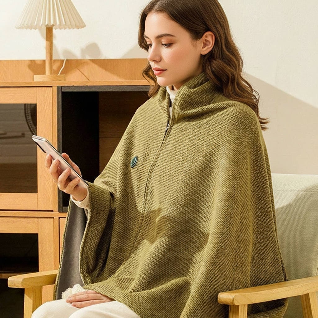 Wearable Heated Blanket with USB Power 8 Heating Zones and Zipper Closure - Image 7