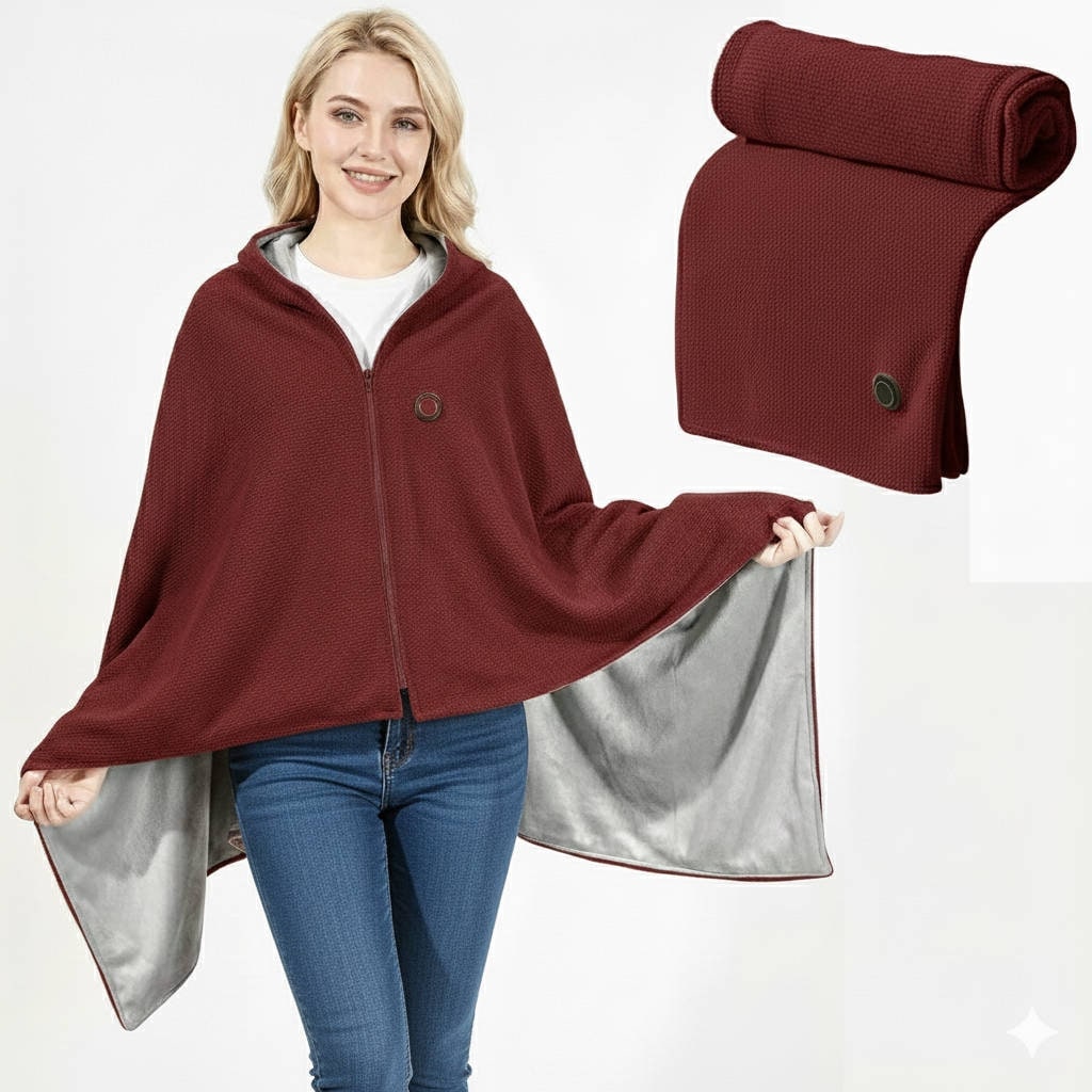 Wearable Heated Blanket with USB Power 8 Heating Zones and Zipper Closure - Image 8