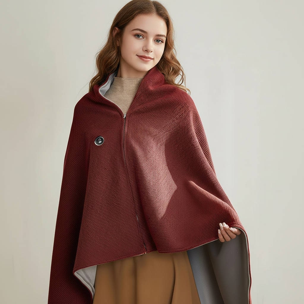 Wearable Heated Blanket with USB Power 8 Heating Zones and Zipper Closure - Image 9