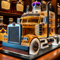 Whiskey Decanter Semi-Truck Shaped Glass with Chrome Accents and Removable Stopper - Image 1