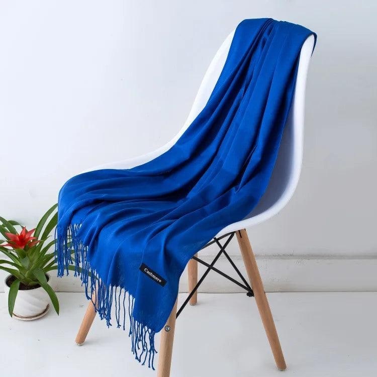 Women's Cashmere Knit Scarf with Twisted Fringe and Matte Finish - Image 30