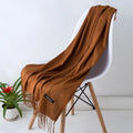 Women's Cashmere Knit Scarf with Twisted Fringe and Matte Finish - Image 8