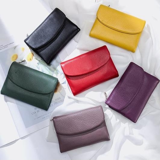 Women's Leather Wallet with Dual Zip Pockets Pebbled Trifold Design and Card Slots - Image 23